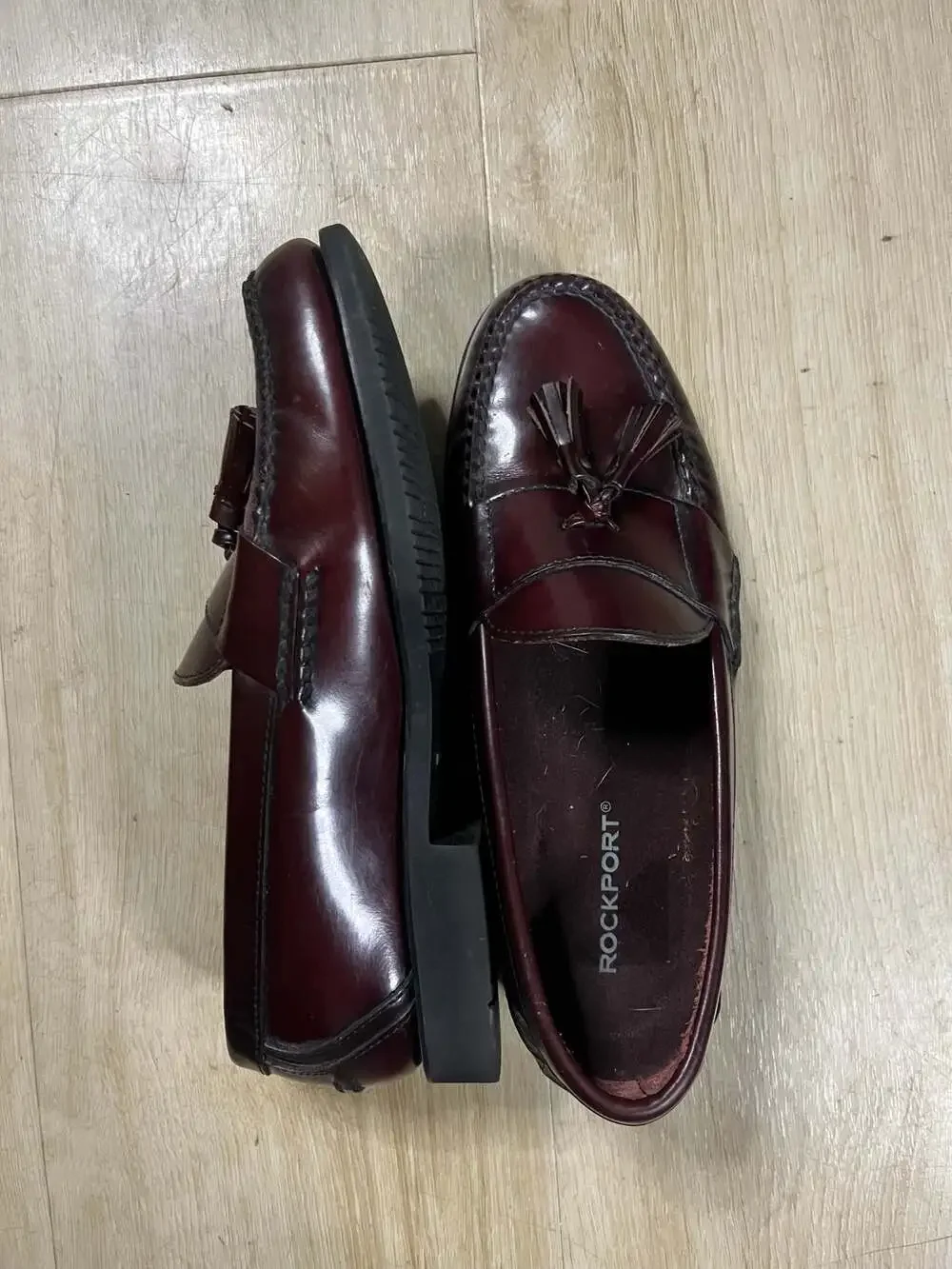 Rockport Men's Burgundy Leather Tassel Loafers